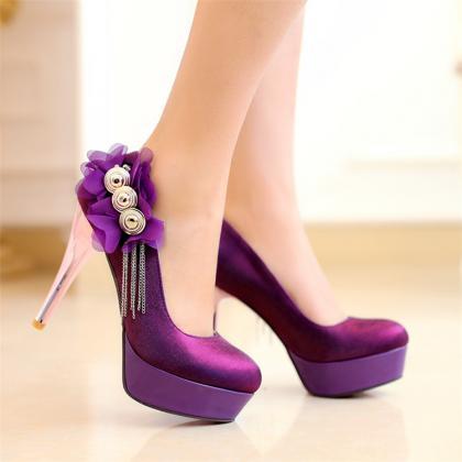Stiletto High Heels Flowers Women's..
