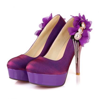 Stiletto High Heels Flowers Women's..