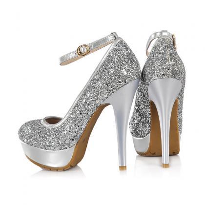 Silver Glitter High Heels on Luulla