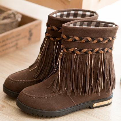 Fringe Ankle Boots For Autumn Winter