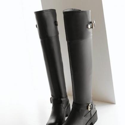 square heel slip on boots
