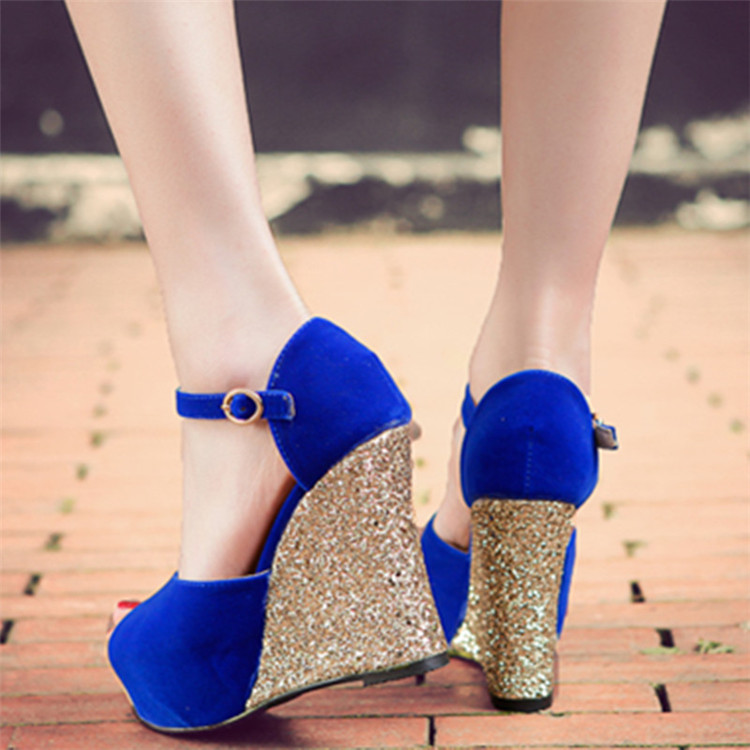 bling wedge heels