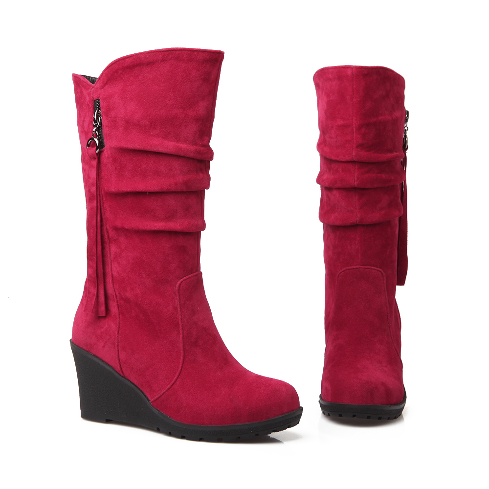 suede boot wedges