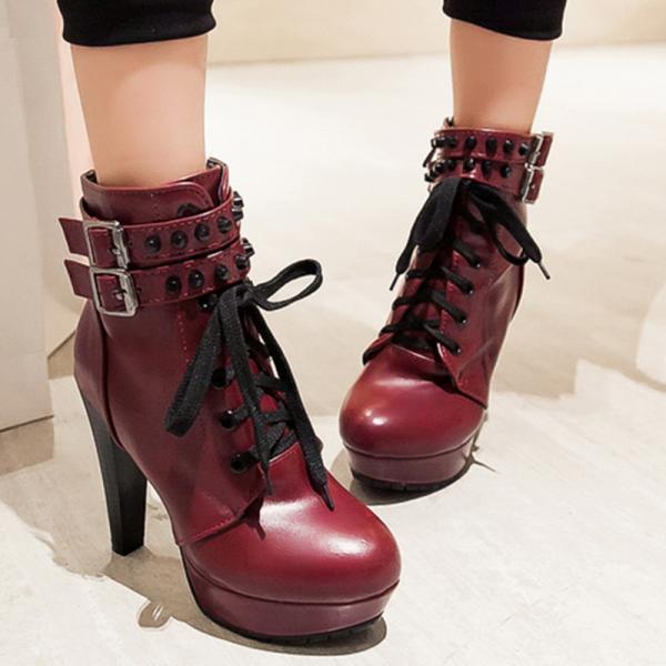high buckle platform boots