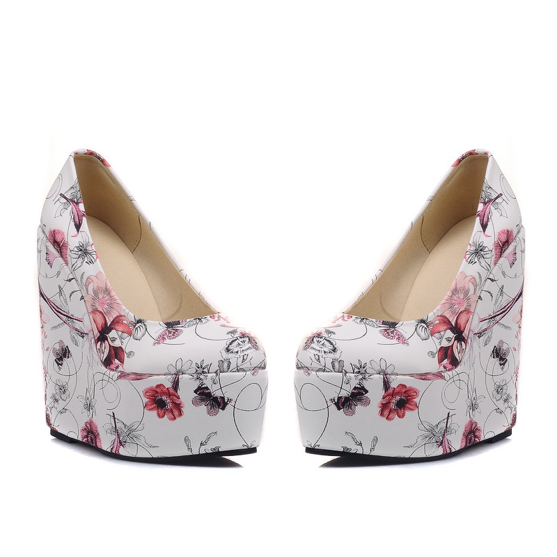 floral wedge heels